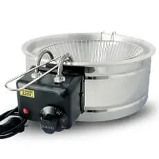 Fritadeira Eletrica Redonda Tacho 5 Litros Inox ou Esmaltada Industrial c/Termostato Fritador Boni