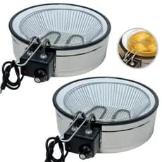 2 Fritadeira Elétrica Tacho 7 Litros Inox Redonda Industrial Esmaltada Pastel Pasteleiro 110v e 220v