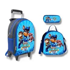 Kit Mochila Patrulha Canina Rodinhas + Lancheira Térmica + Estojo