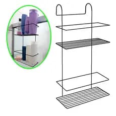 Suporte Porta Shampoo 2 Andares cor Preto Pendurar No Box banheiro