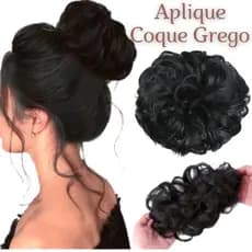 Aplique Coque Grego Levemente Enrolado Fibra Orgânica