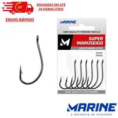 Anzol Super Maruseigo Black Nickel Marine Sports | Aço Reforçado – Cartela