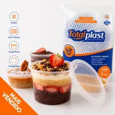 Pote Redondo Descartável 140 250 750 1000ml Com Tampa 24 Unidades Freezer Organizar Congelar