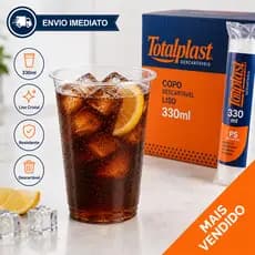 Copos Descartável 300/330ML Chopp Cerveja Agua Suco Refrigerante Liso Resistente Transparente