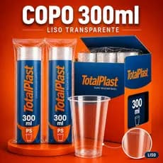 Copo Descartável 330ml Liso Transparente Chopp Água Suco Resistente 50/100/200/400 Un