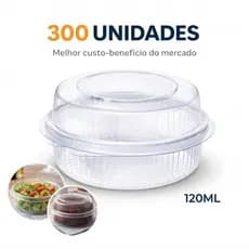 Mini Pote Redondo 120ml  Saladeira Tampa Articulada | Pote para Bolo de Pote, Doces e Sobremesas