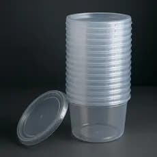 24un Pote Redondo Descartável  140ML 250ML 750ML 1000ML Freezer e Microondas FitnessTOTALPLAST
