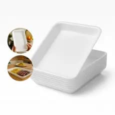 Bandeja de Isopor RASA Nº 1, 2 e 3 de Isopor Branca c/ 100un Para Padaria Para Varejão Para Açougue