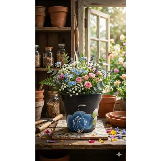 Kit 5 Vasos Decorados Pote 15 cm Para Orquídeas Cactos Suculentas Plantas Mudas
