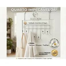Suporte para Pendurar Roupas Cabideiro Porta Cromado Inox Organizador