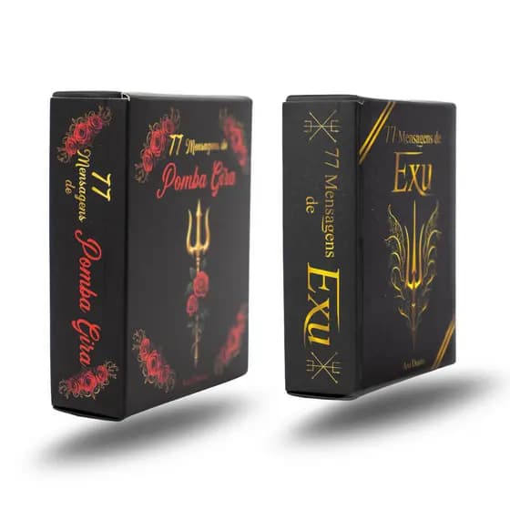 Kit Oráculo com 2 Boxes 77 Mensagens Diárias de Pomba Gira e Exu