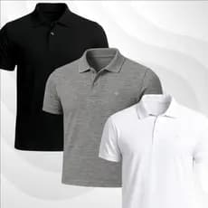 Kit 3 Polo Masculina Casual Premium Acabamento Fino e Toque Suave Ideal Para Rotina