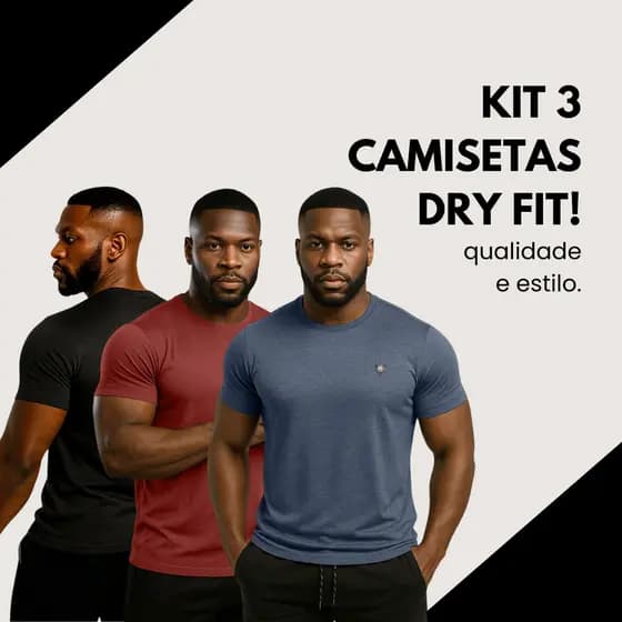 Kit 3 Camiseta Masculina para Treino Roupa De Academia Esporte Livre Corrida Confortável