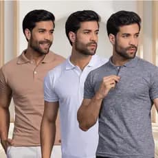 Kit 3 Camisa Polo Masculina Estilosa Corte Clássico e Acabamento de Qualidade Para Lazer e Trabalho
