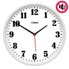 Relógio De Parede Original Redondo Silencioso Quartz Cozinha Sala Herweg Branco