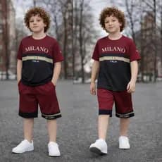 Conjunto Infantil Menino Dry Fit Roupa Premium Camisa + Short Estilosa Milano 2 a 12 anos