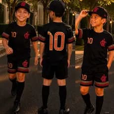 Conjunto Infantil Menino Estiloso Estampas Variadas Short e Camisa Dry Fit