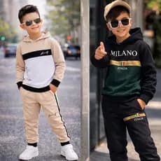 Conjunto Infantil Masculino Inverno Chimpa Flanelado Casaco com Capuz e Calça 2 a 12 Anos