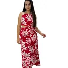 conjunto saia croopped floral feminino  envelope transpassada de amarrar produto de qualidade