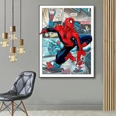 Quadro decorativo 1 peça 40x60 homem aranha super herói história em  decoração  casa sala quarto