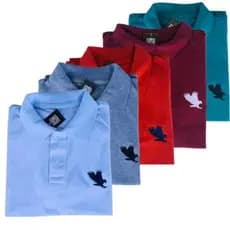 CAMISETA GOLA POLO kit 3 camiseta em tecido piquet punho na manga logo bordado