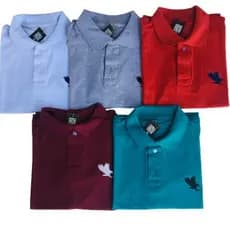 camiseta gola polo masculina tecido piquet