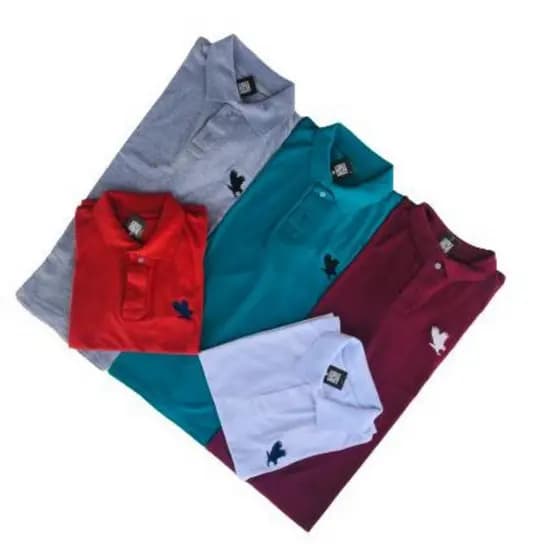 camiseta gola polo tecido piquet estampa bordada roupas de qualidade em cores variadas