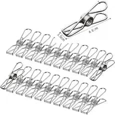 kit 20 40 60 unidades Pregador Prendedor de roupa metal inox/ rampo metal para pendura multiuso