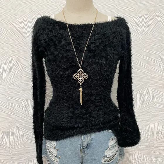 blusa de pelinhos frio feminino/blusa ombro e ombro(afj1110)