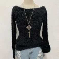 blusa de pelinhos frio feminino/blusa ombro e ombro(afj1110)