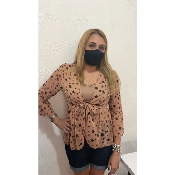 camisa femenina com manga flare/camisa de chiffon/camisa estampado (F536)