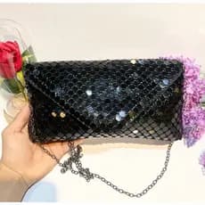 Bolsa Clutch Com Alça Formato Placa Metalizada Geometrica Para Festas e Formaturas 900278