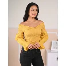 blusa feminina lese ombro a ombro manga flare inverno (AFS823)