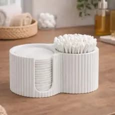 PORTA ALGODÃO PREMIUM BRANCO – ORGANIZAÇÃO E DESIGN PARA SEU BANHEIRO!