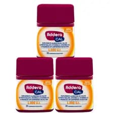 Kit 03 Addera Cal 1.000ui 30 Comprimidos Revestidos Sabor Sem sabor