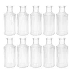 Kit 10 Mini Vaso Decorativo de Vidro 11 cm Transparente para Flores Decoração Casa Mesa