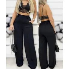 Calça Pantalona Duna Verde Lima, Roxo,preto