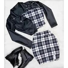 Conjunto Feminino Xadrez  Festa Junina Festas de São joão
