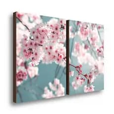 Kit 2 Quadros Decorativos Cerejeira Encanto Acolhedor Casa Sala 50x70cm