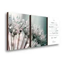 Kit 3 Quadros Decorativos Dente de Leão com Frase Beleza Amor Sala Casa 40x60cm