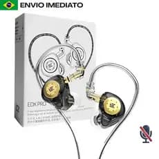 Fone KZ EDX PRO DISCRETO Sem Microfone ORIGINAL - Tipo Retorno de palco Fone gamer intra-auricular com fio bem ESCONDIDO