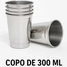 Kit Copos de Alumínio Polido Alto Brilho 300 ml Premium - Bebidas Cerveja Churrasco Bar Festa Drinks