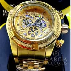 Relógio Zeus Bolt Skeleton Exclusivo Dourado Feminino a Prova D'água