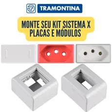 Monte seu Kit - Sistema X - Conjunto Tomada, Interruptor, Módulos e  Tramontina Liz Flex
