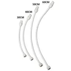 Engate Rabicho Flexível 1/2 PVC Mangueira Água Fria Lavatório ou Torneiras - 30cm, 40cm, 50cm e 60cm