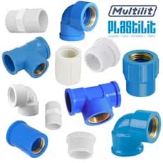 Conexões de Água 3/4 Roscáveis - 25mm (AZUL) Cotovelo Curva 90° - Cotovelo BRANCO R/R - Luva - Tee
