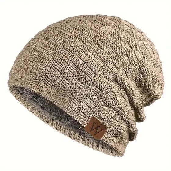 Gorro Beanie Touca model W quadras Forrado Unissex Inverno Tricô