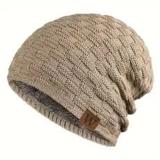 Gorro Beanie Touca model W quadras Forrado Unissex Inverno Tricô