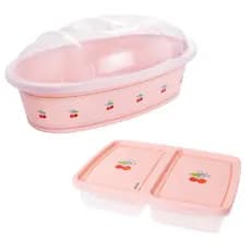 Porta pão rosa + porta presunto e queijo - Plasútil - NOVA COLEÇÂO