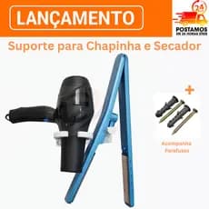 Suporte de parede 2 em 1 - para secador de cabelo e chapinha - suporte parede chapinha e secador
